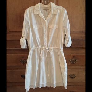 White dress with drawstring waist